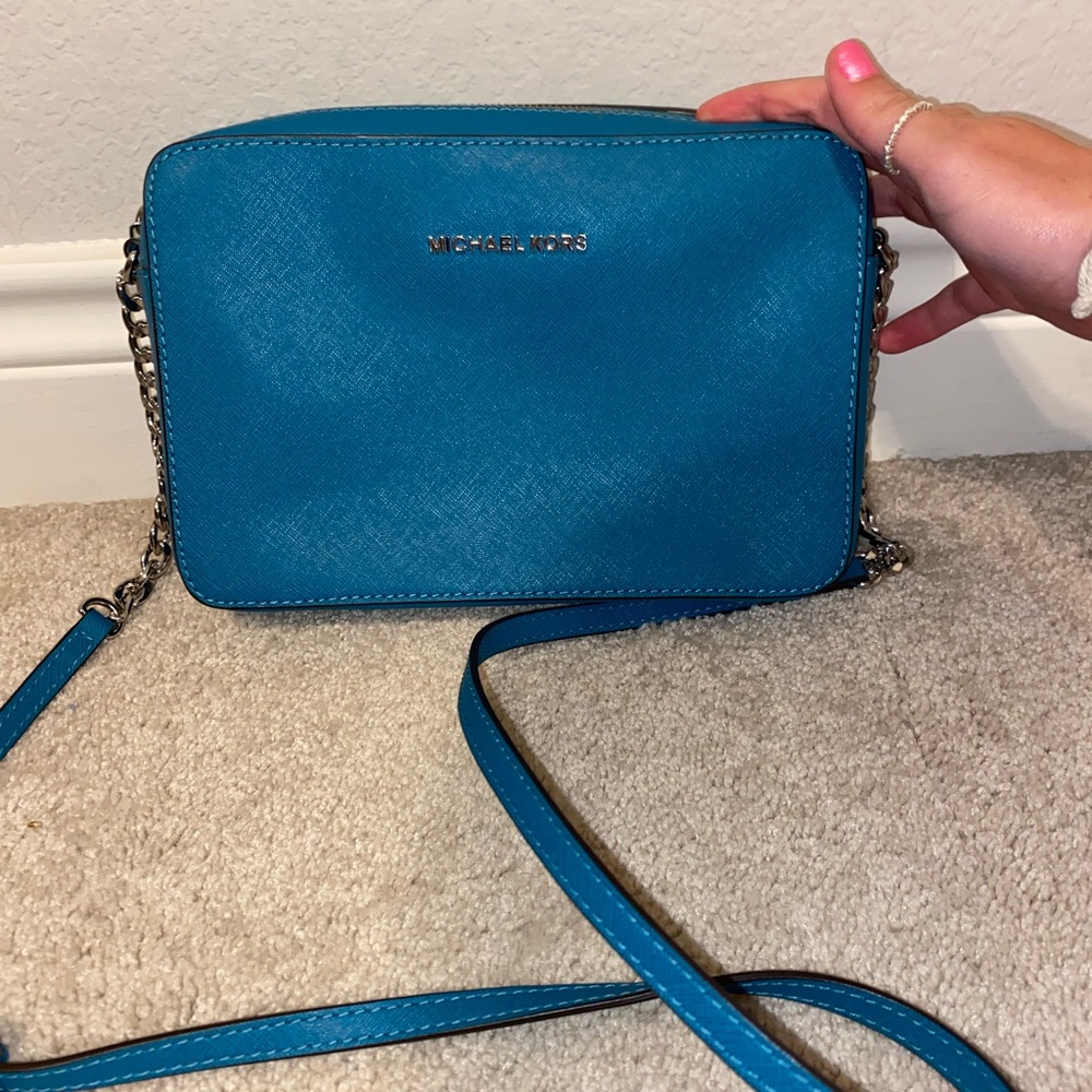 Dark aqua blue, Michael Kors Crossbody purse